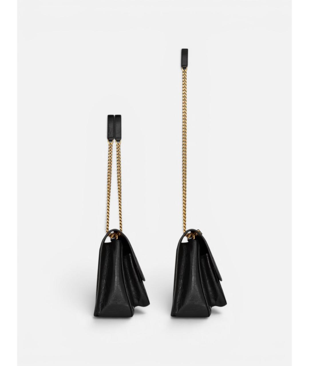 SAINT LAURENT Черная кожаная сумка через плечо, фото 4