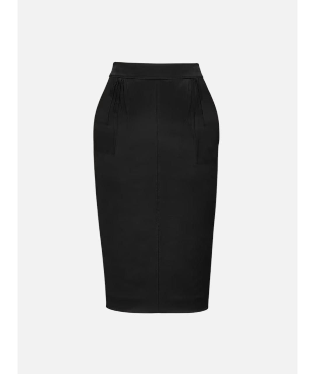 SAINT LAURENT Черная вискозная юбка миди, фото 3