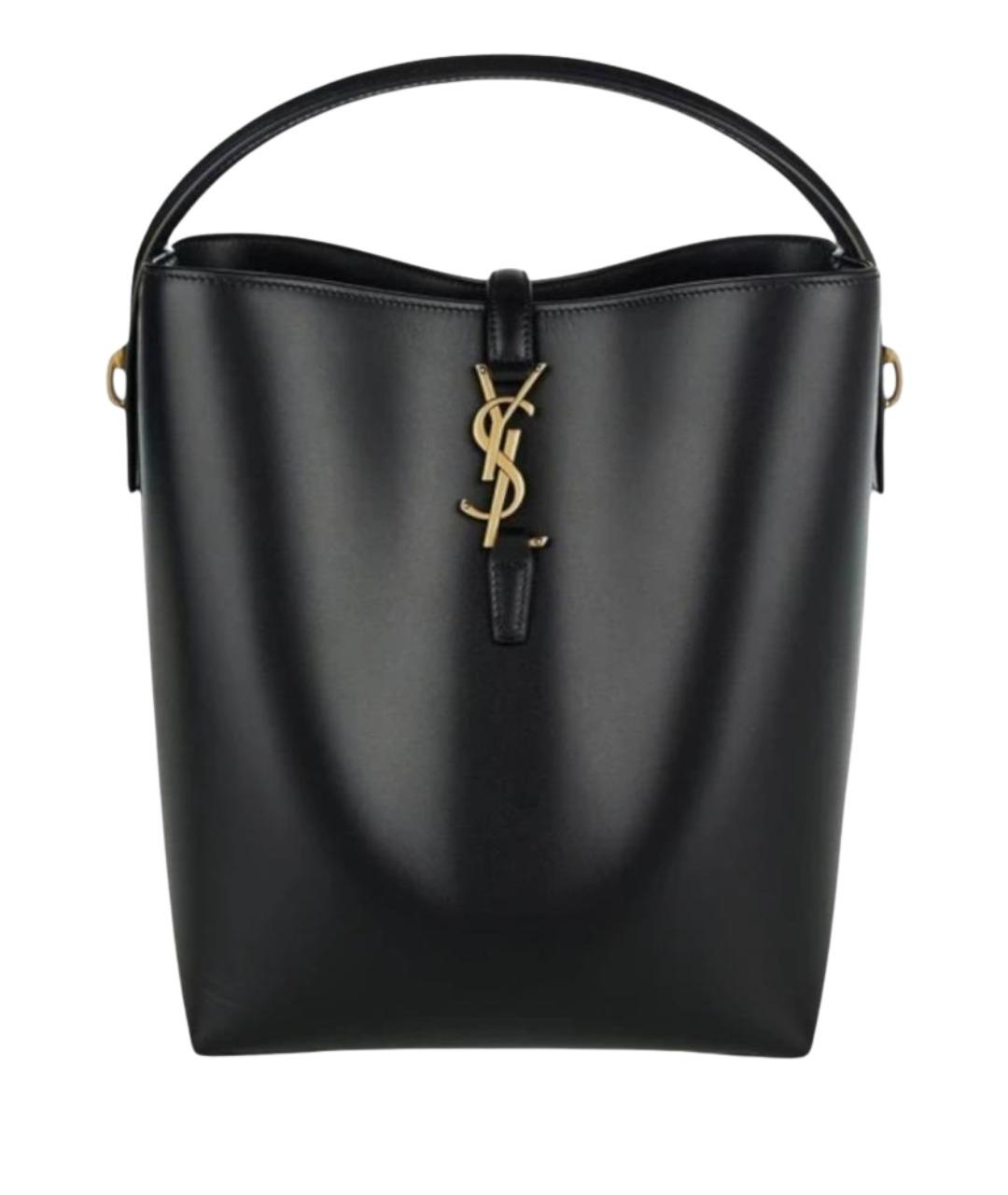 SAINT LAURENT Черная кожаная сумка тоут, фото 1