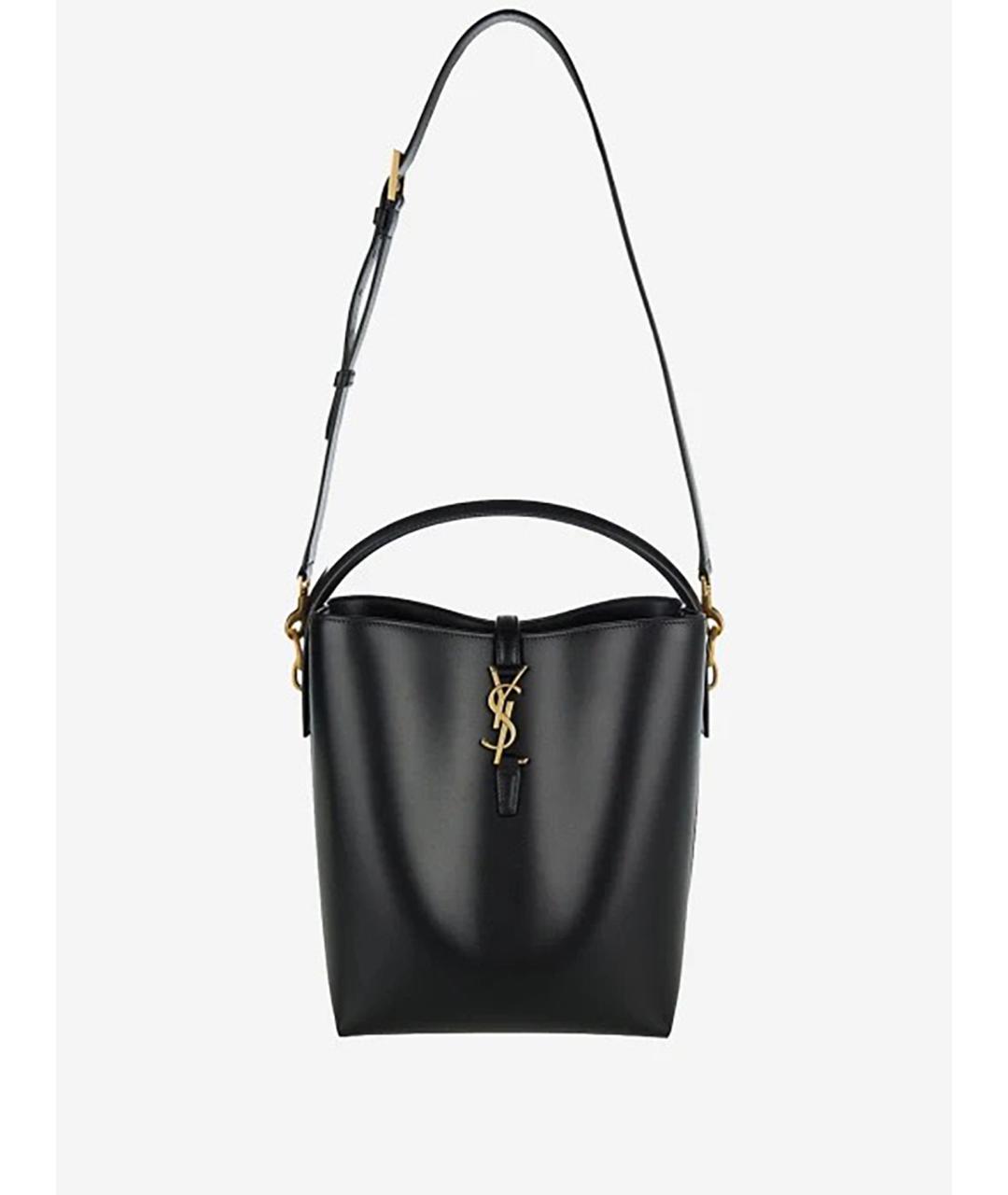 SAINT LAURENT Черная кожаная сумка тоут, фото 3