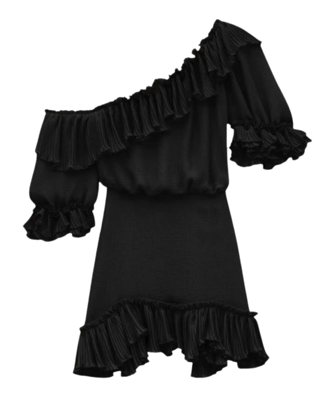 SAINT LAURENT Черное шелковое коктейльное платье, фото 1