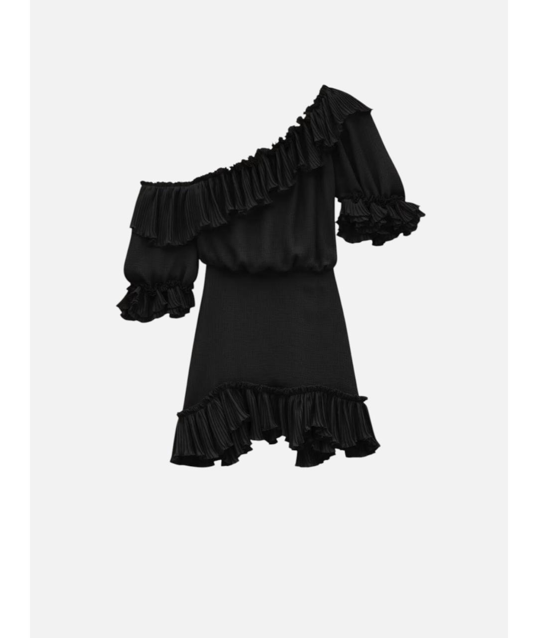 SAINT LAURENT Черное шелковое коктейльное платье, фото 3