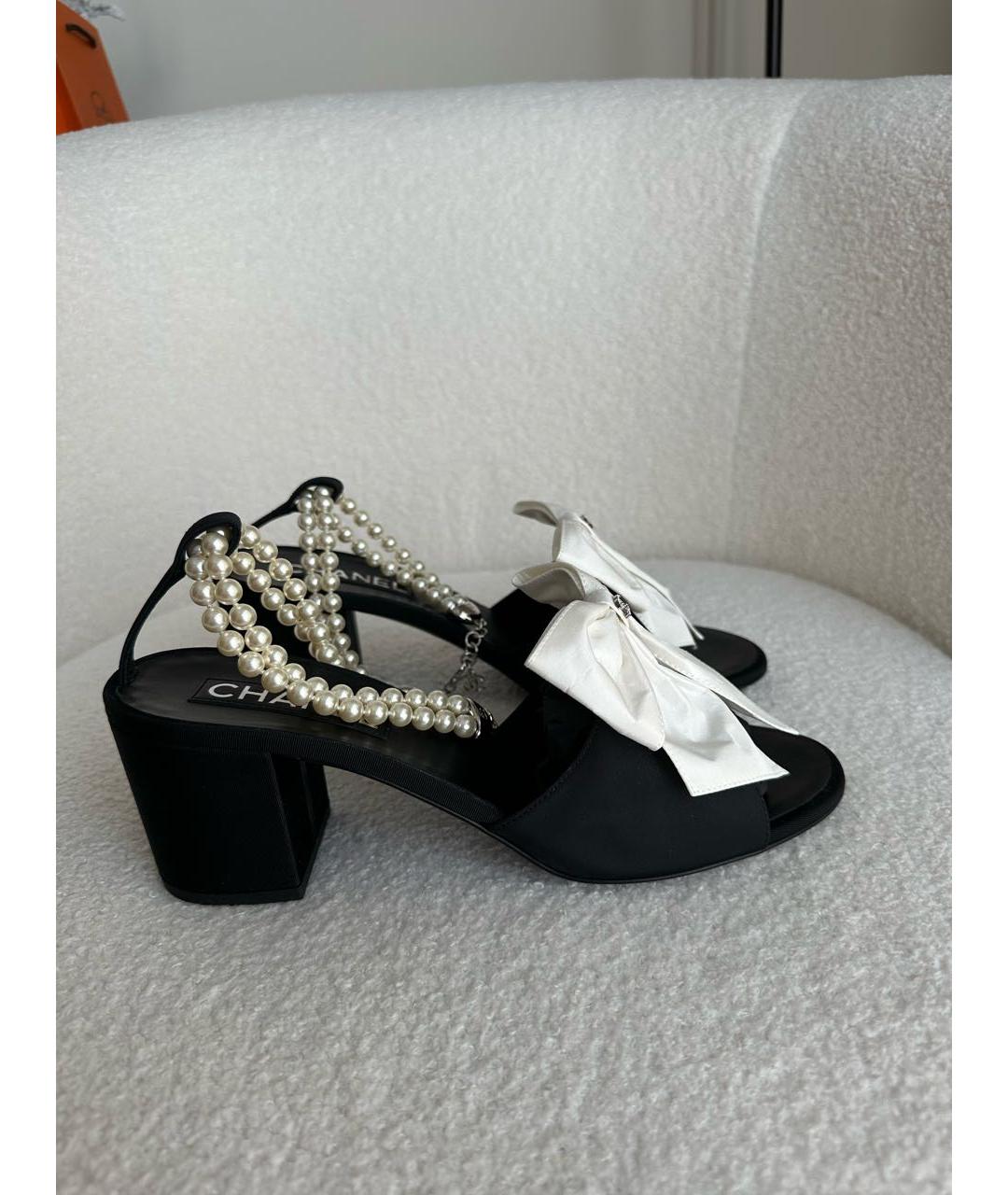 CHANEL Черные босоножки, фото 7