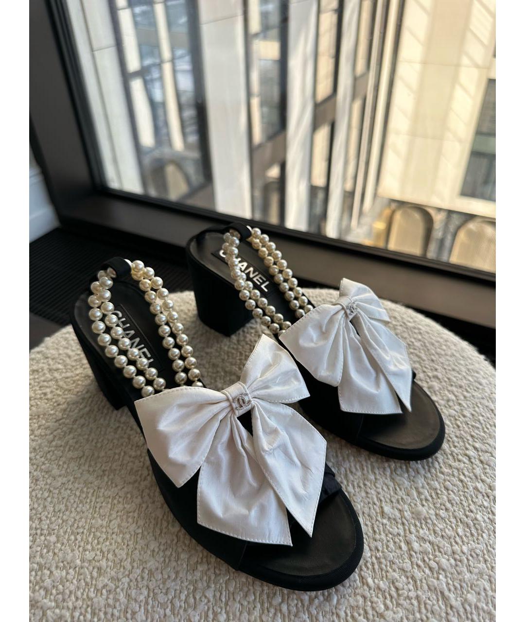 CHANEL Черные босоножки, фото 6