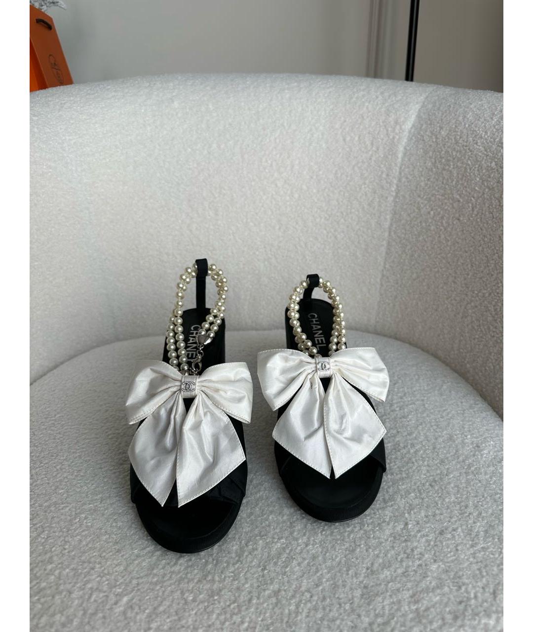 CHANEL Черные босоножки, фото 2