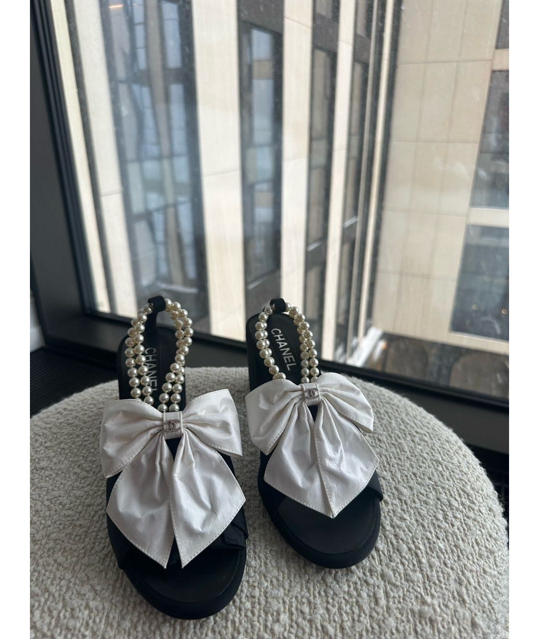 CHANEL Черные босоножки, фото 5
