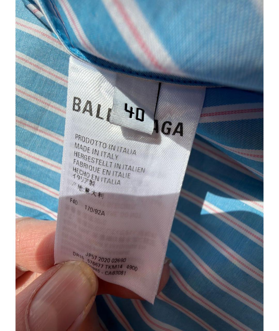 BALENCIAGA Голубое хлопковое повседневное платье, фото 4