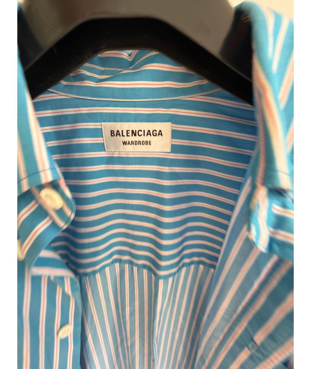 BALENCIAGA Голубое хлопковое повседневное платье, фото 3