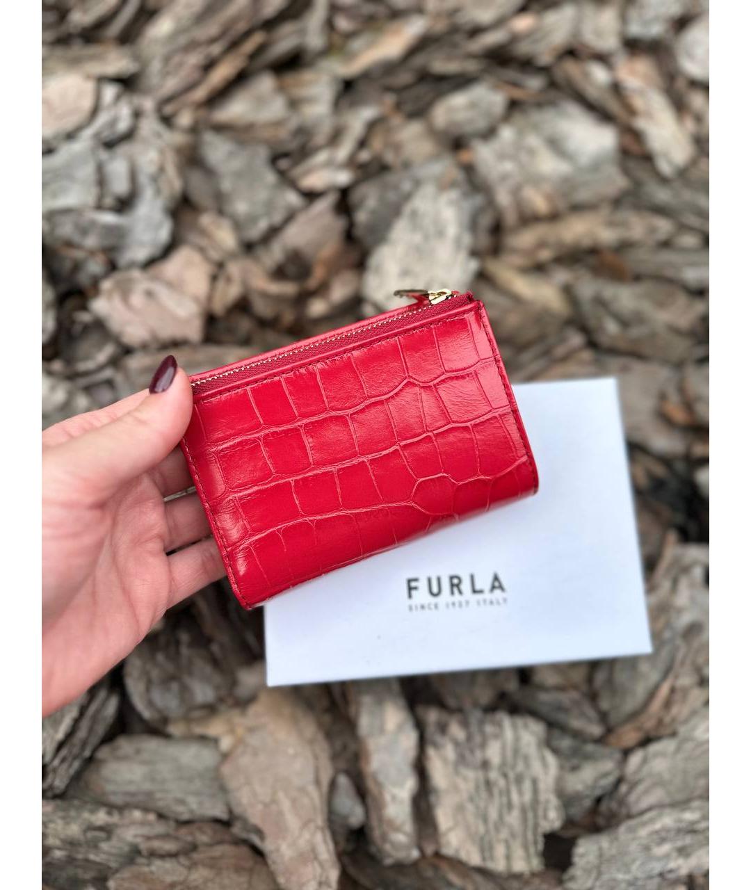 FURLA Красный кожаный кошелек, фото 4