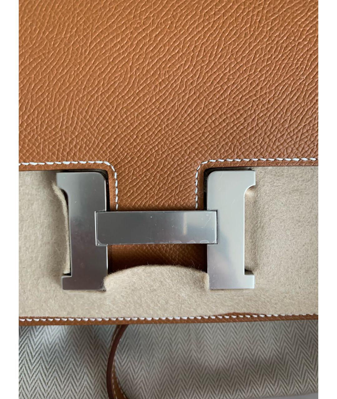 HERMES Коричневая кожаная сумка через плечо, фото 8