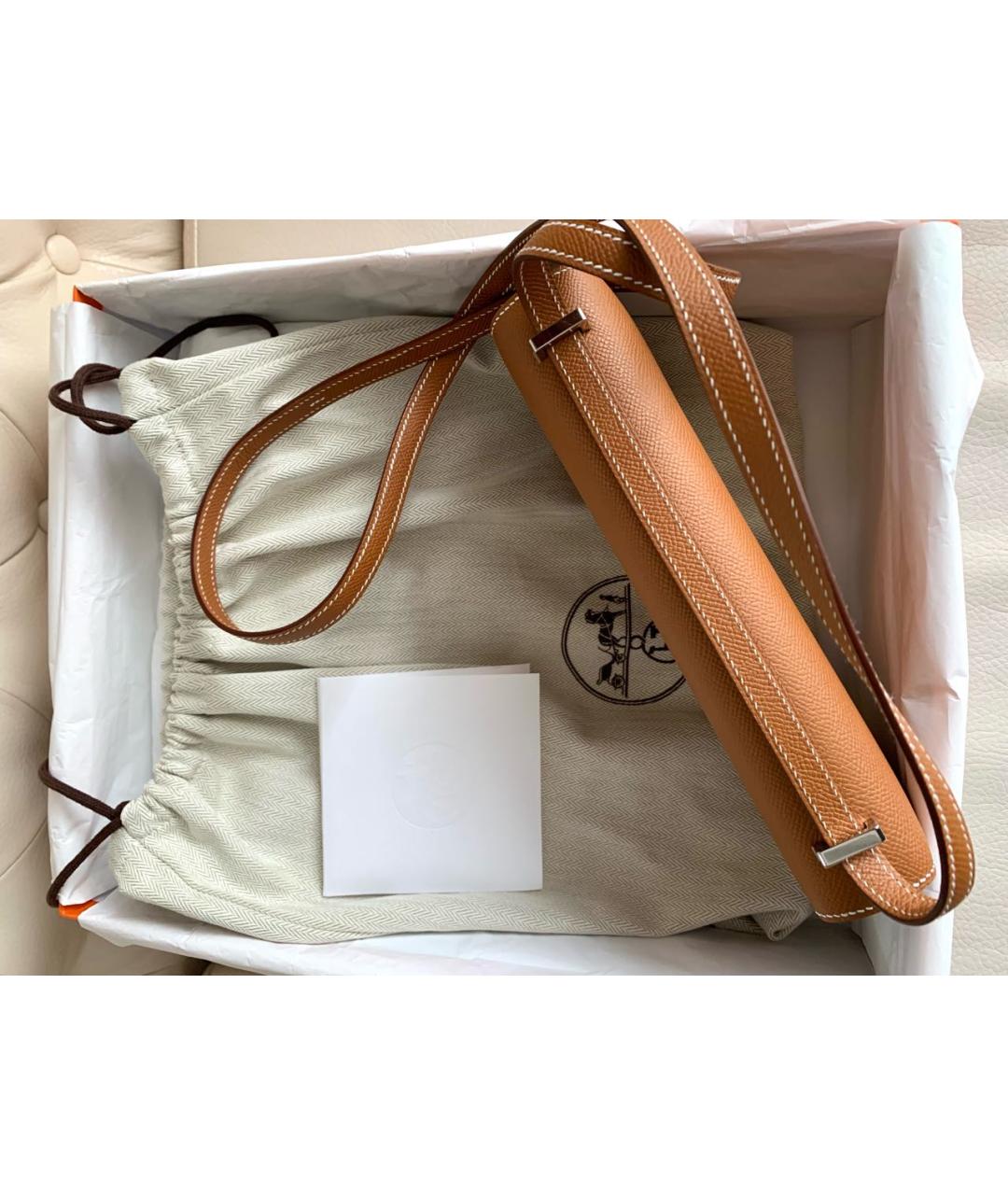 HERMES Коричневая кожаная сумка через плечо, фото 3