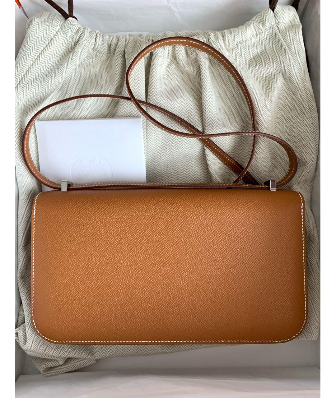 HERMES Коричневая кожаная сумка через плечо, фото 2
