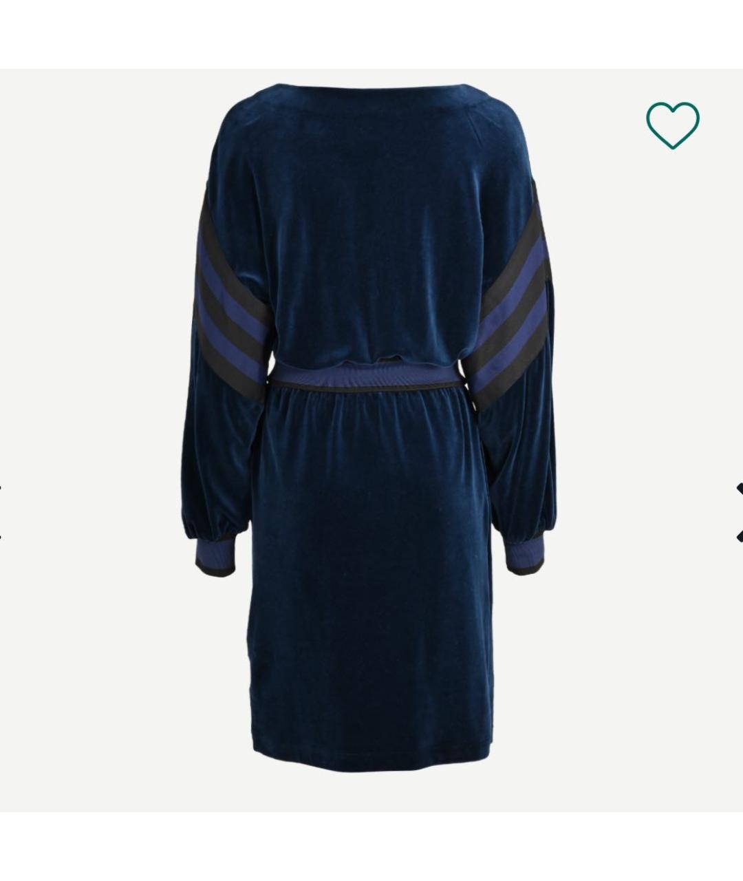 GUCCI Темно-синее велюровое платье, фото 6