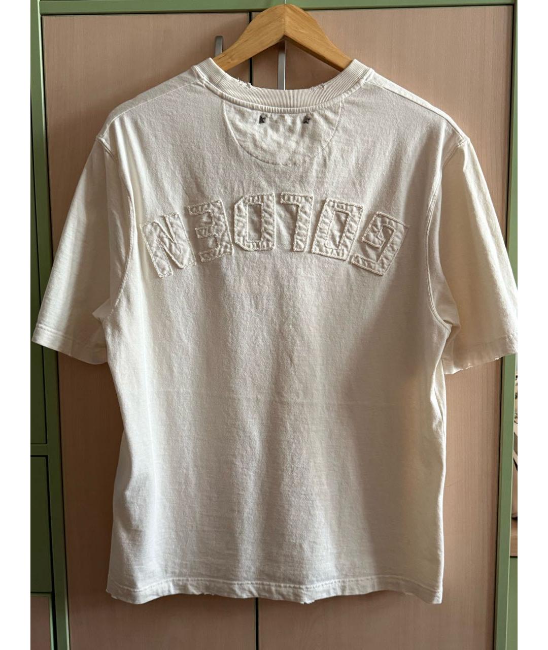 GOLDEN GOOSE DELUXE BRAND Белая хлопковая футболка, фото 2
