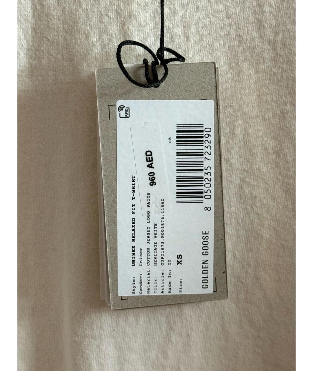GOLDEN GOOSE DELUXE BRAND Белая хлопковая футболка, фото 7