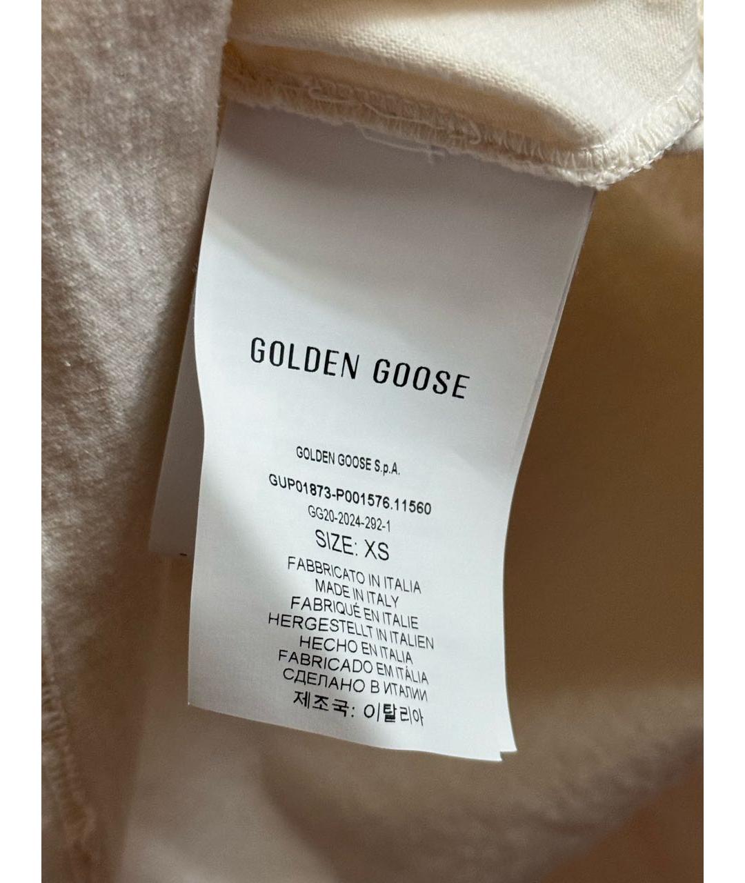 GOLDEN GOOSE DELUXE BRAND Белая хлопковая футболка, фото 5