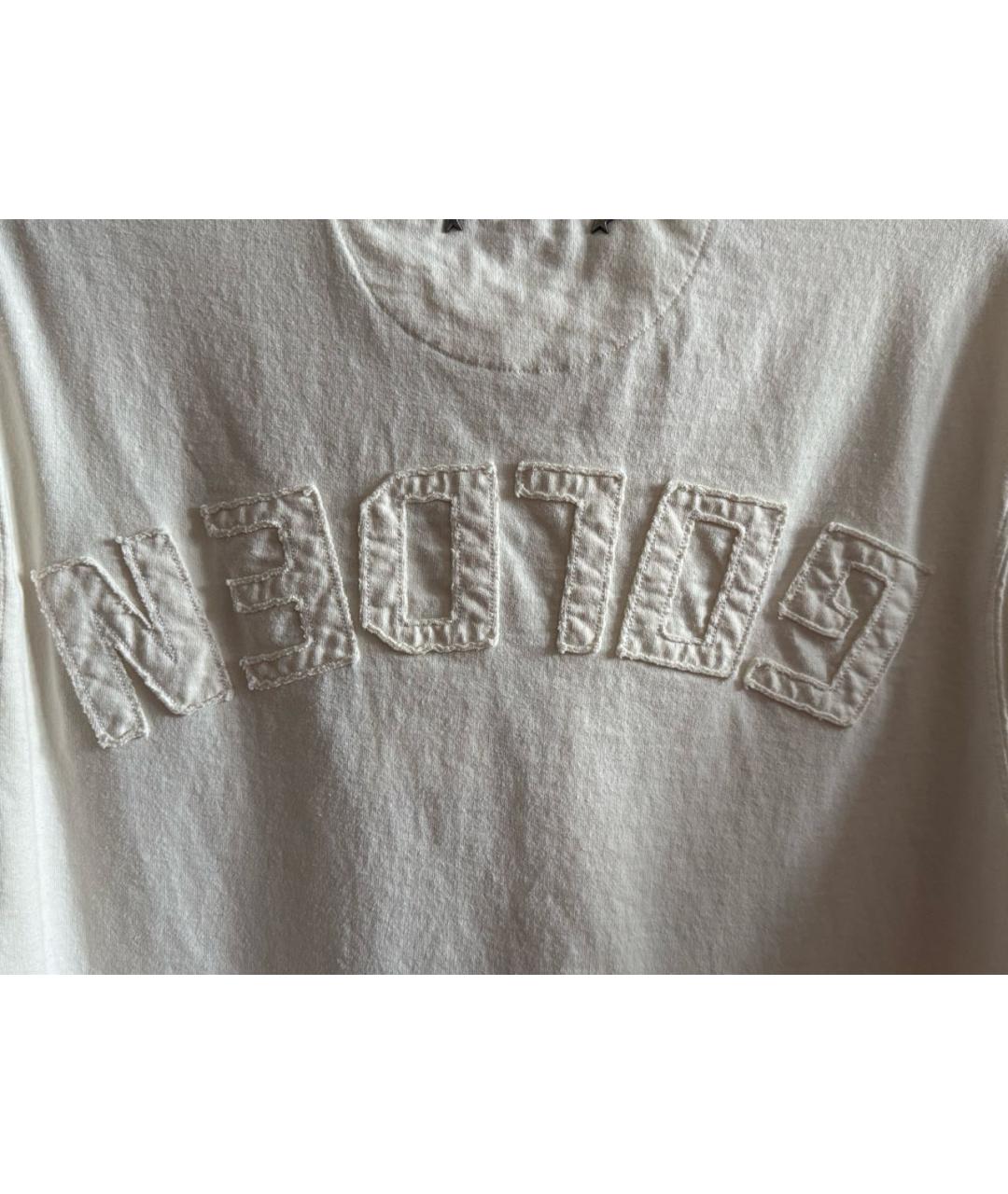 GOLDEN GOOSE DELUXE BRAND Белая хлопковая футболка, фото 3