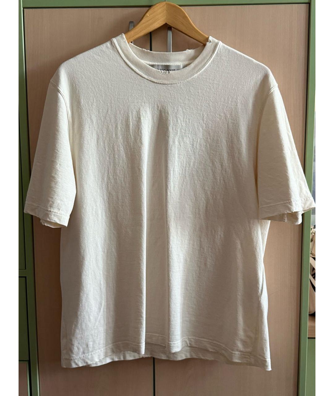 GOLDEN GOOSE DELUXE BRAND Белая хлопковая футболка, фото 8
