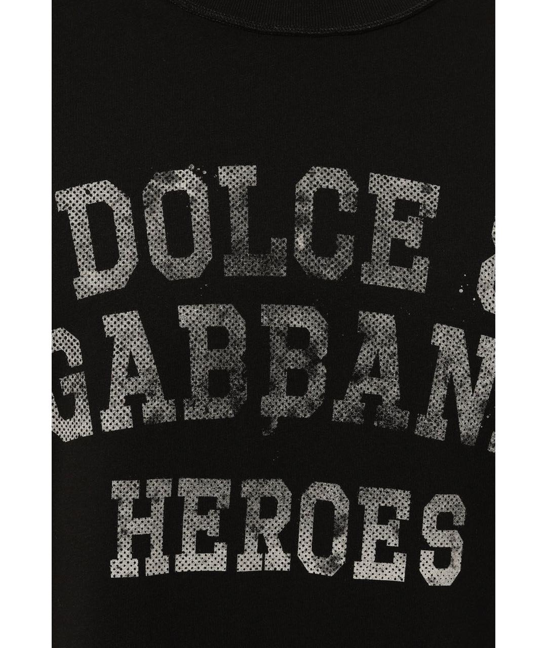 DOLCE&GABBANA Черная хлопковая футболка, фото 4