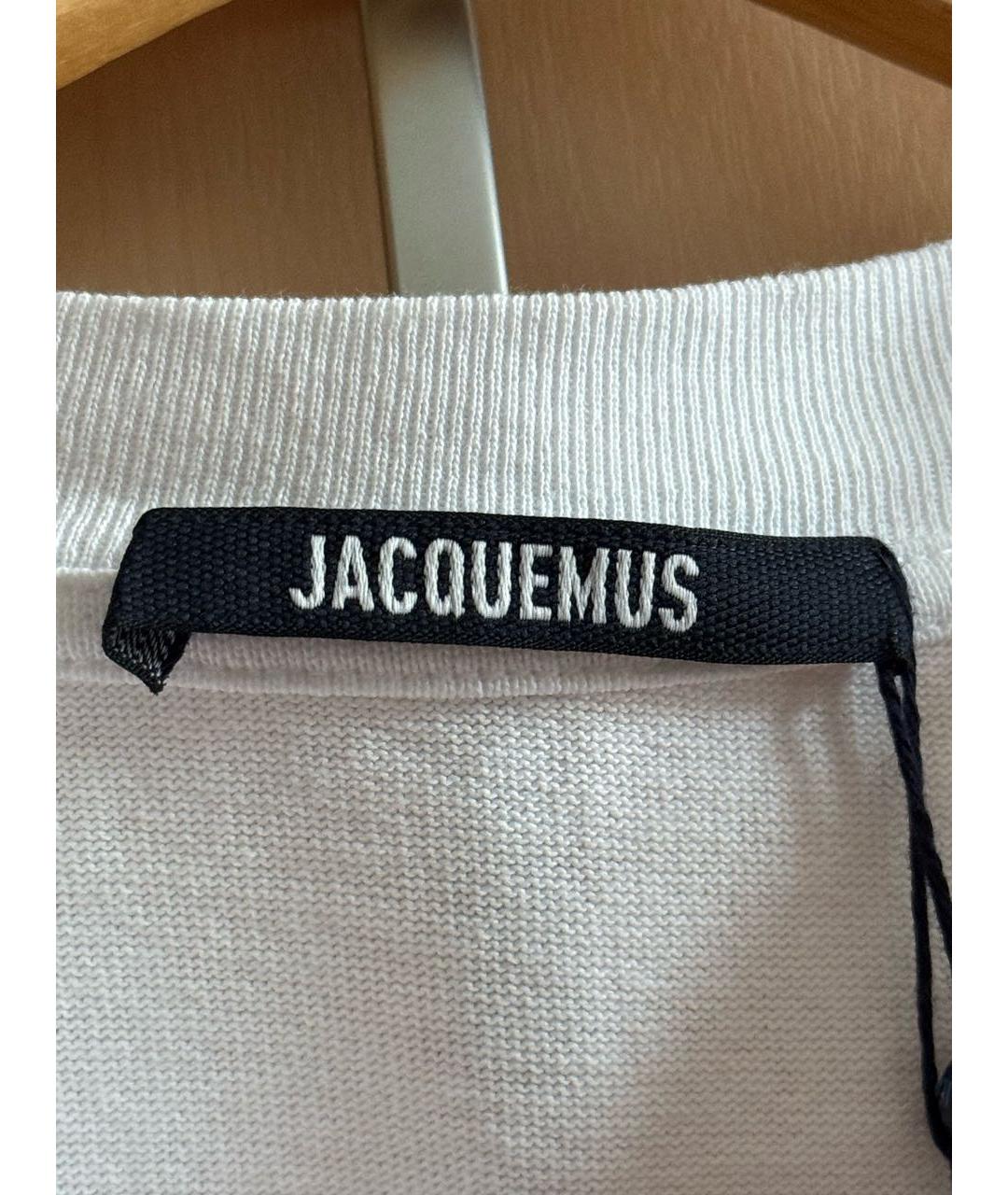 JACQUEMUS Белая хлопковая футболка, фото 5