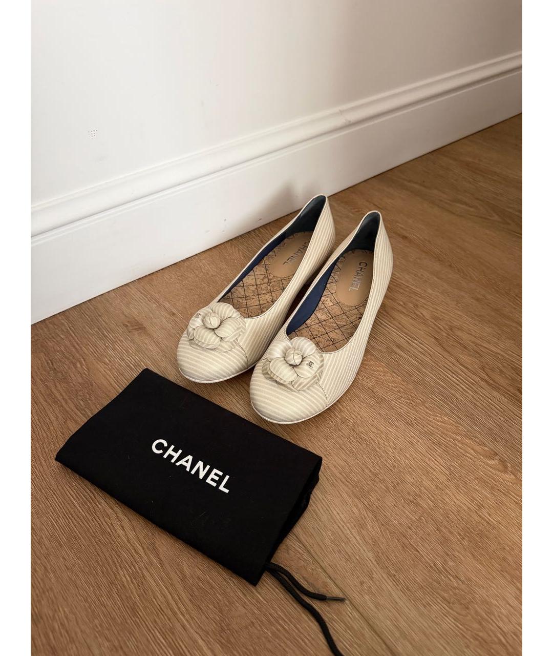 CHANEL Бежевые балетки, фото 8