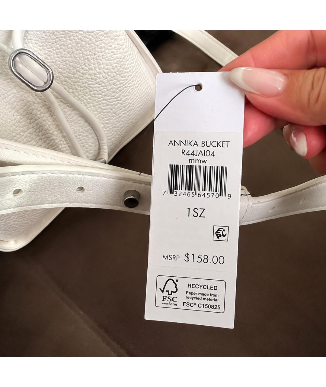 DKNY Белая сумка через плечо из искусственной кожи, фото 8