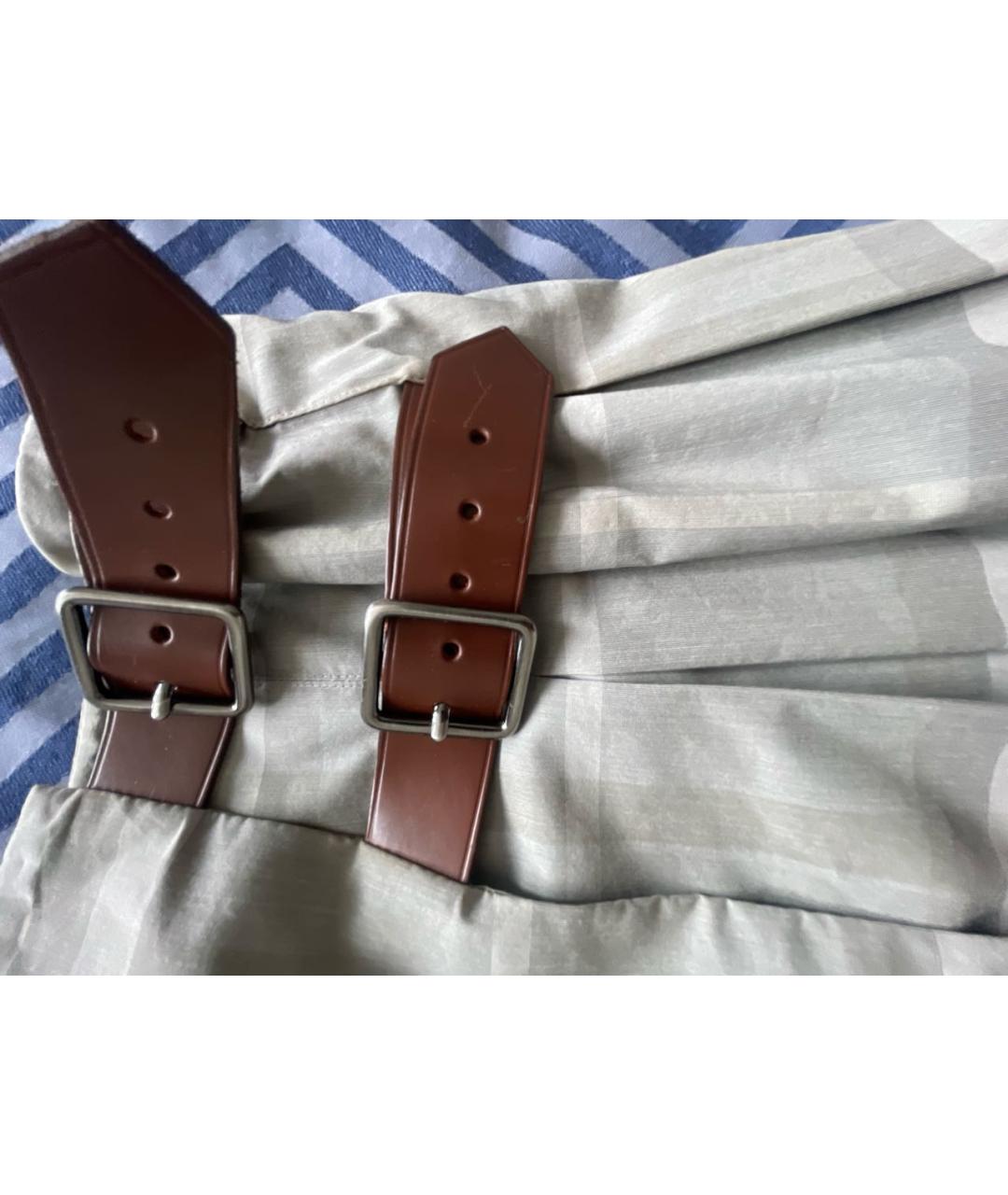 BURBERRY Серая хлопковая юбка мини, фото 4