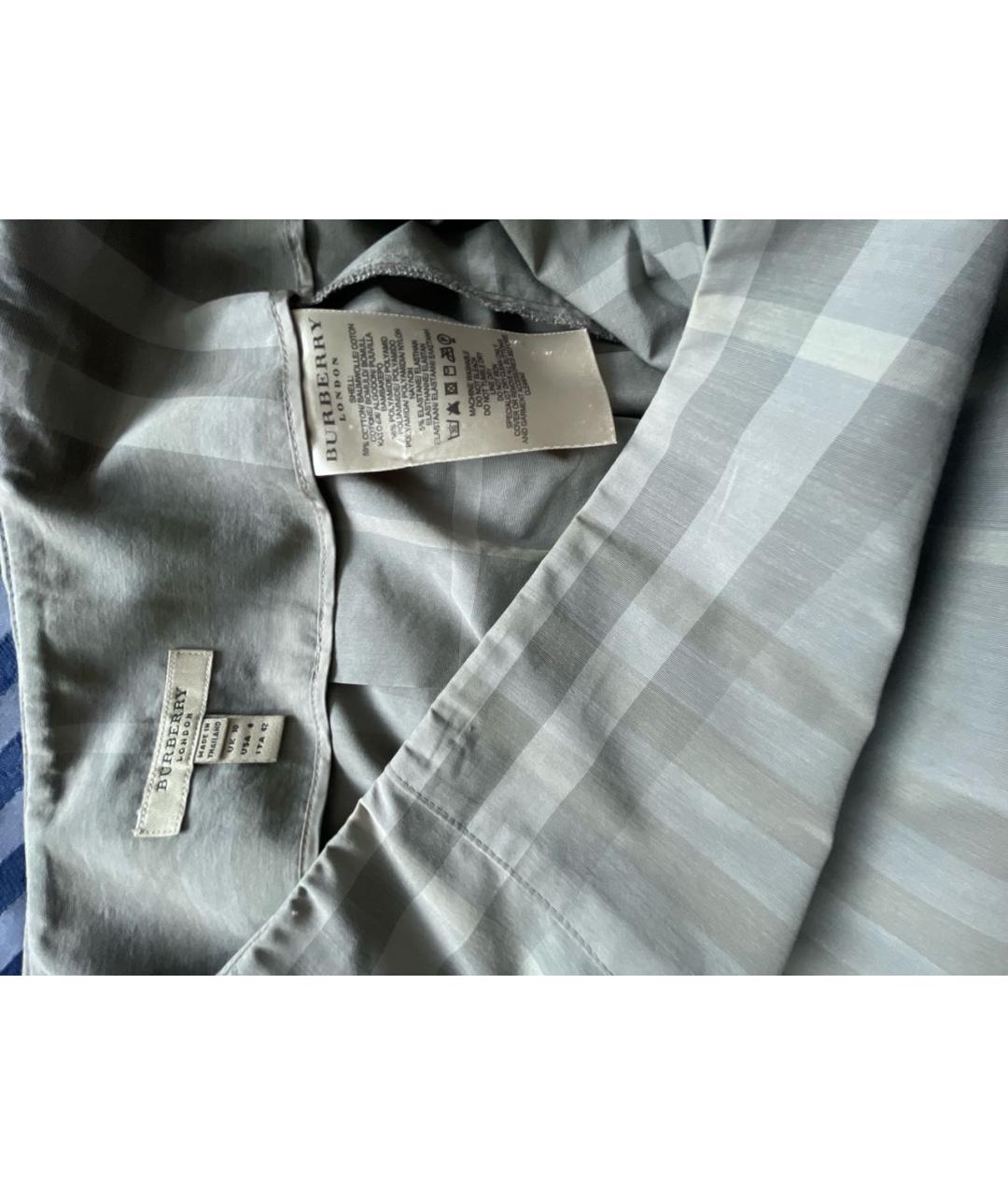 BURBERRY Серая хлопковая юбка мини, фото 3