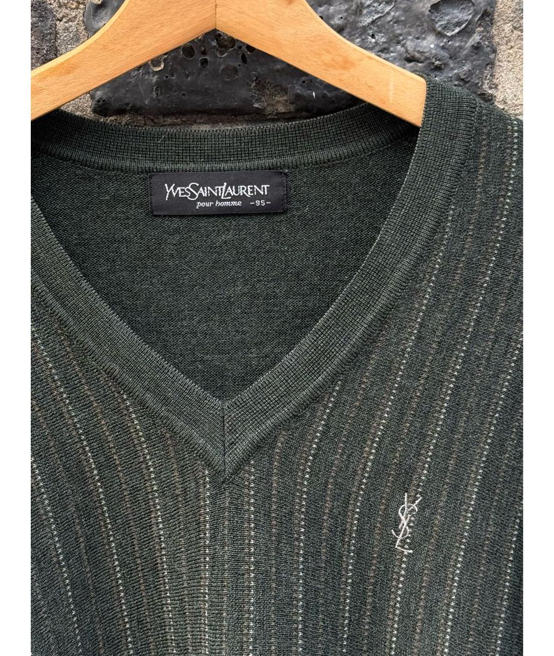 SAINT LAURENT Зеленый джемпер / свитер, фото 4