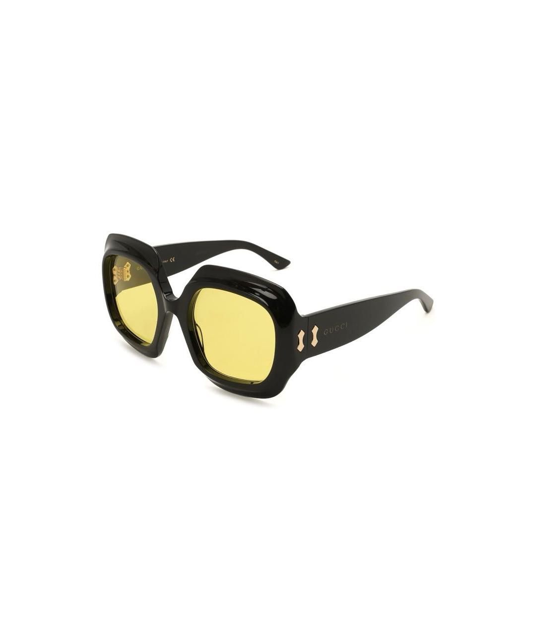 GUCCI Желтые пластиковые солнцезащитные очки, фото 3