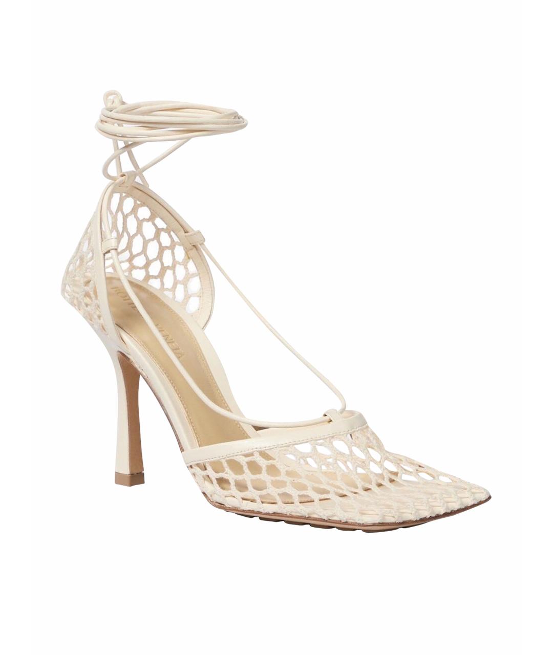 BOTTEGA VENETA Белые кожаные босоножки, фото 1