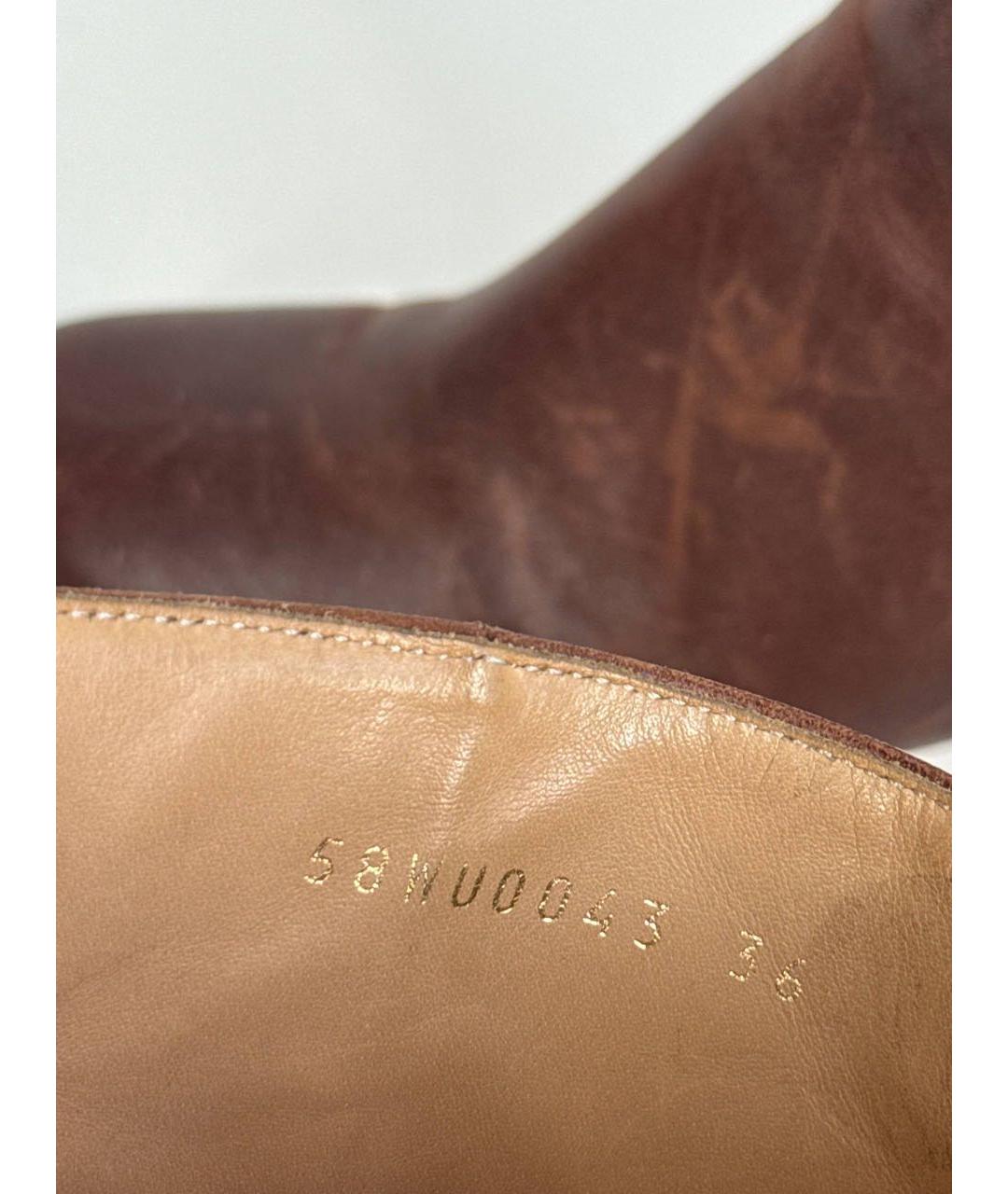 MAISON MARGIELA Бордовые кожаные ботильоны, фото 3