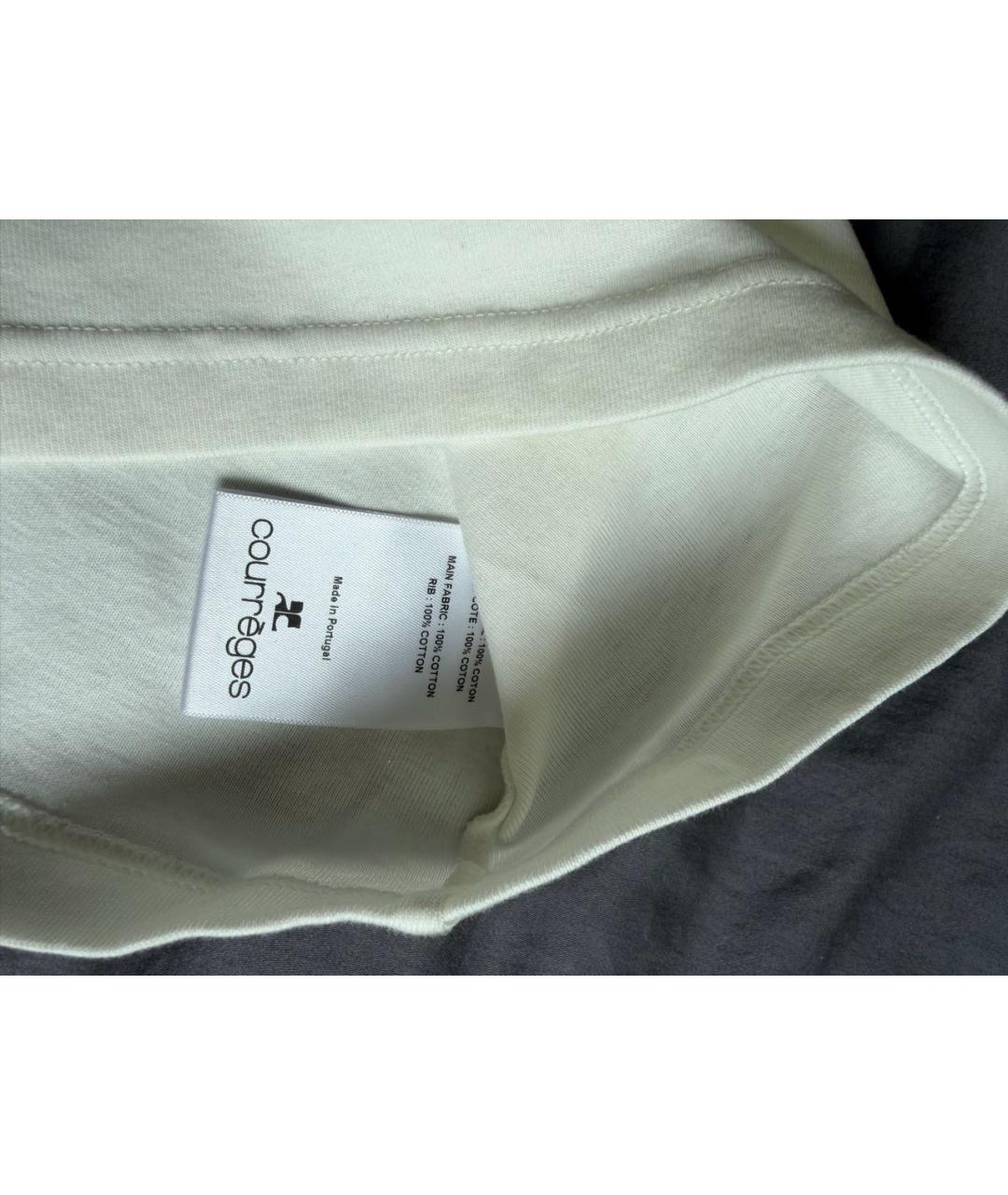 COURREGES Белая хлопковая футболка, фото 6
