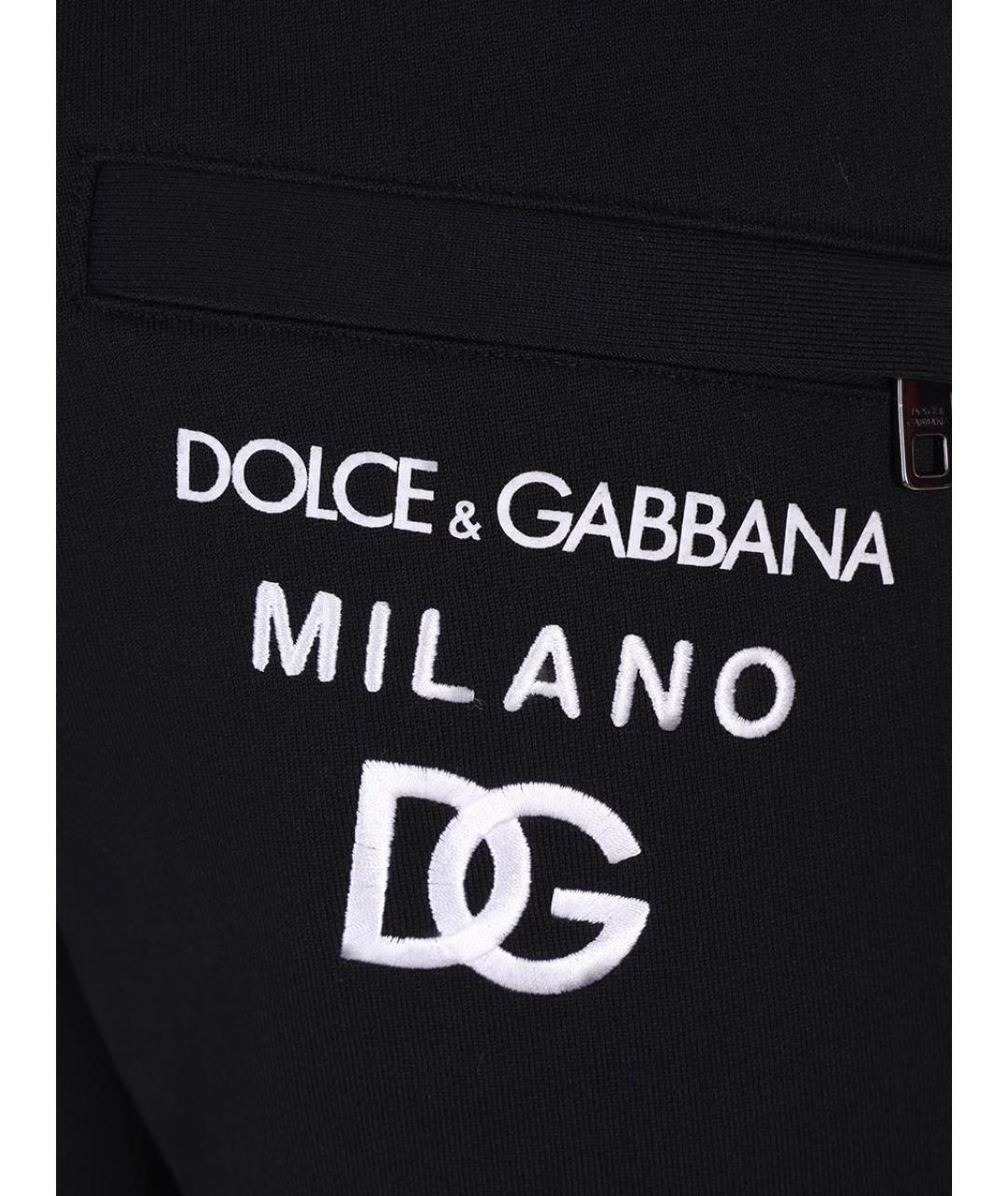 DOLCE&GABBANA Черные хлопковые повседневные брюки, фото 3
