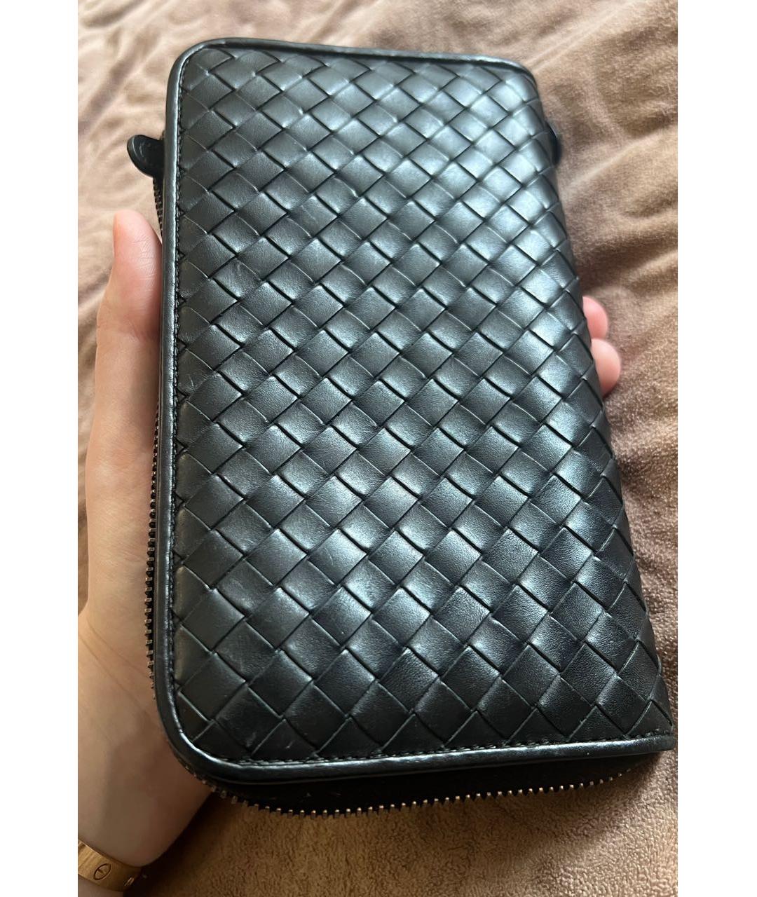 BOTTEGA VENETA Черный кожаный кошелек, фото 6