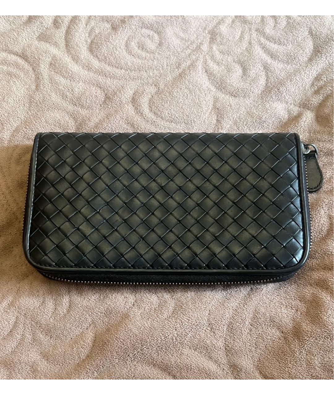 BOTTEGA VENETA Черный кожаный кошелек, фото 8