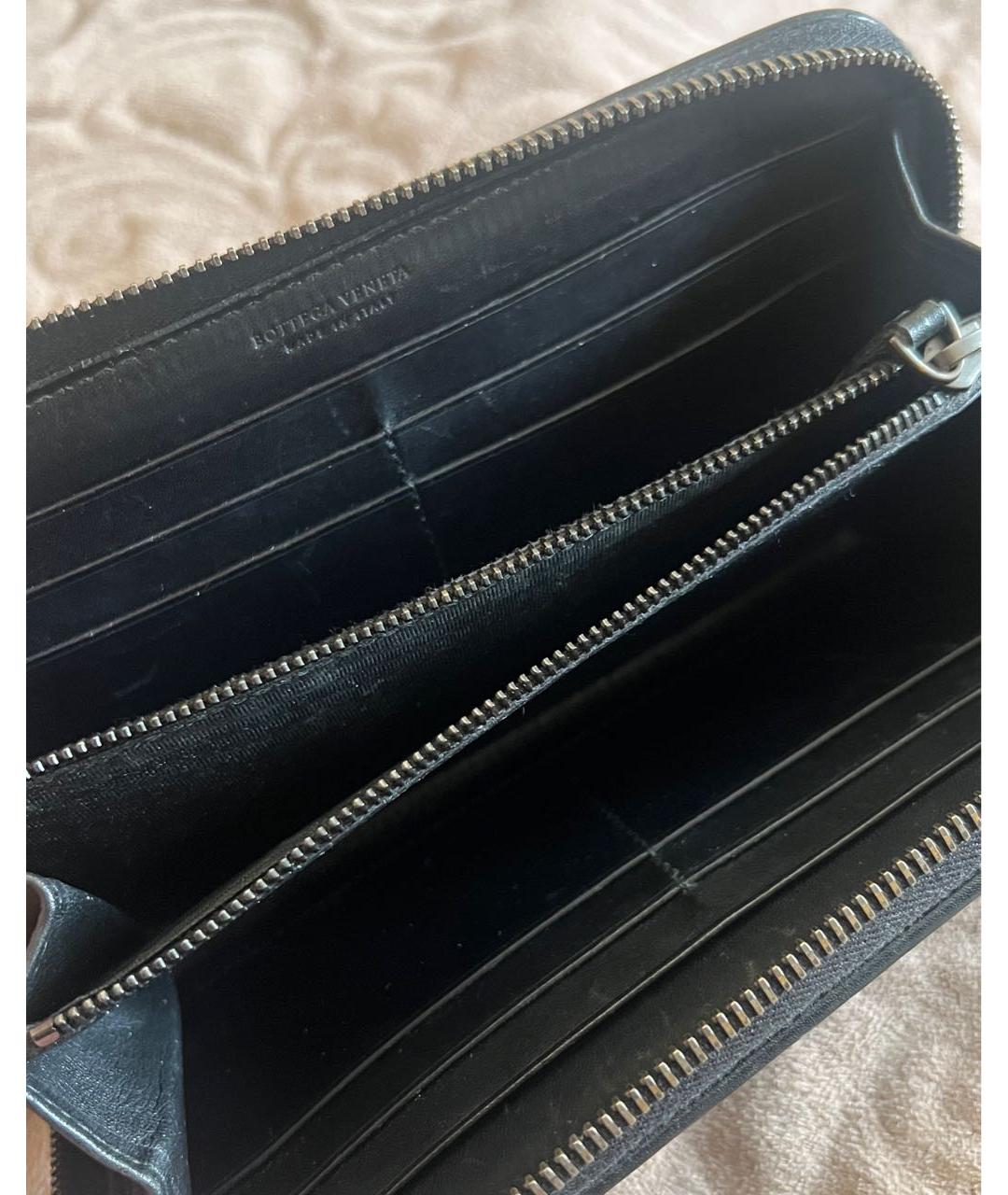 BOTTEGA VENETA Черный кожаный кошелек, фото 3