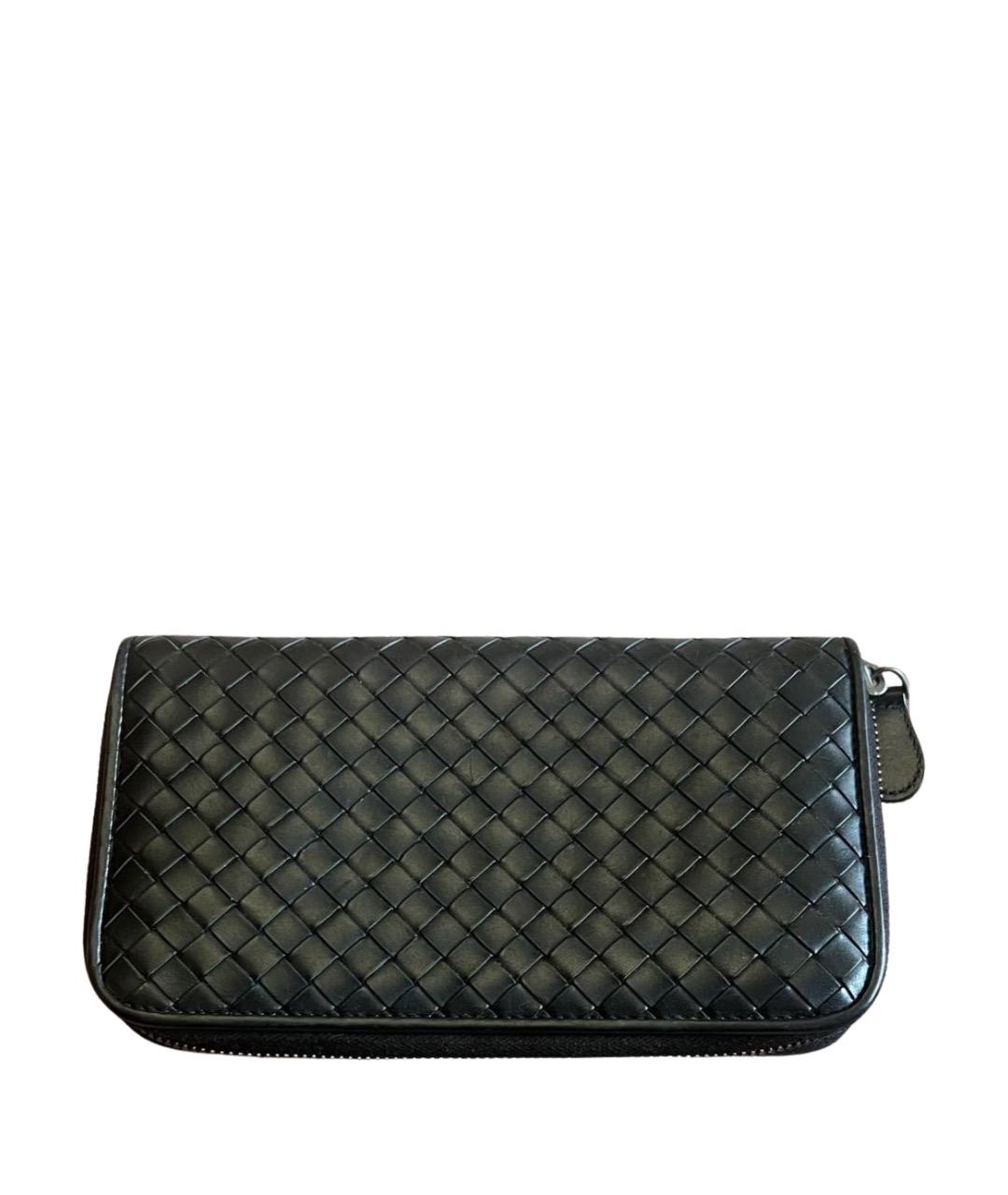 BOTTEGA VENETA Черный кожаный кошелек, фото 1