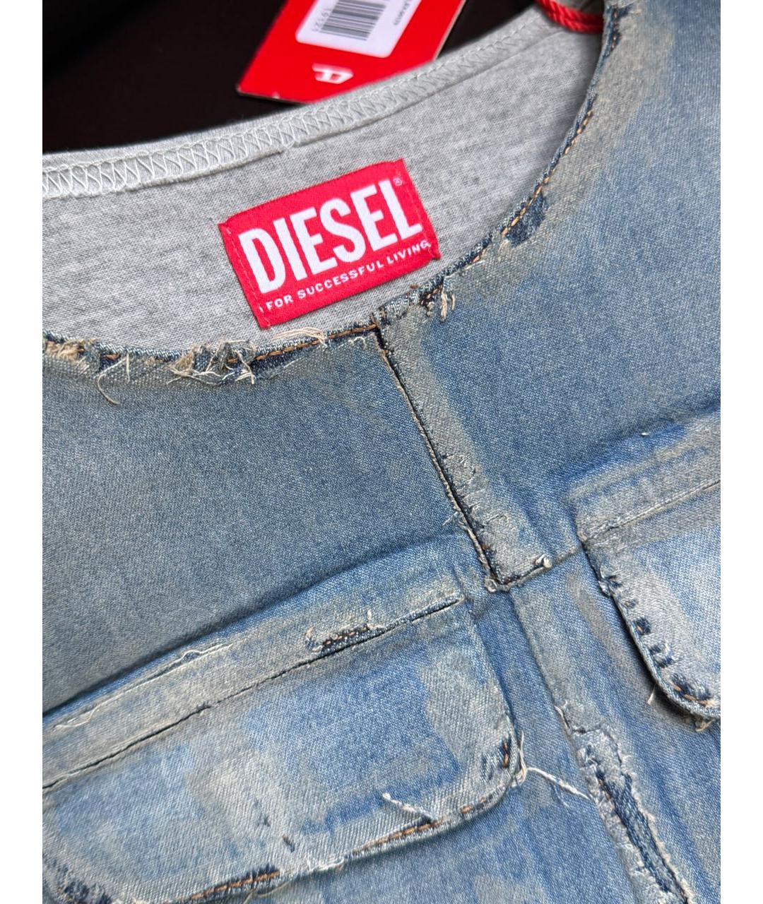 DIESEL Голубая хлопковая майка, фото 7