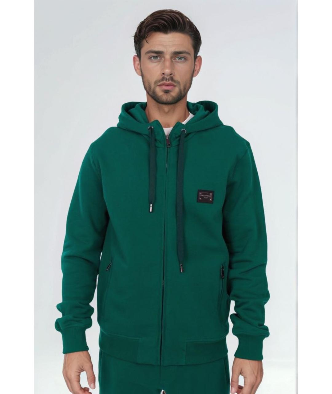 DOLCE&GABBANA Зеленый хлопковый спортивный костюм, фото 3