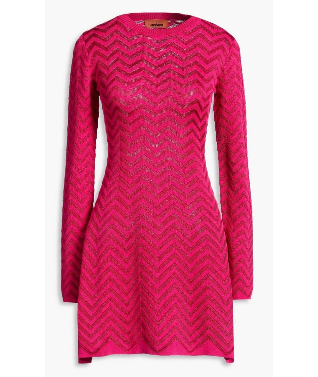 MISSONI Фуксия хлопко-эластановое повседневное платье, фото 4