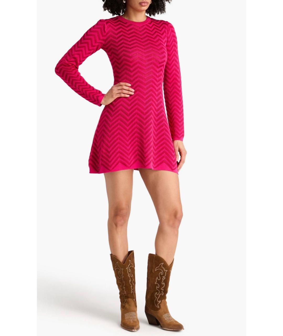 MISSONI Фуксия хлопко-эластановое повседневное платье, фото 2