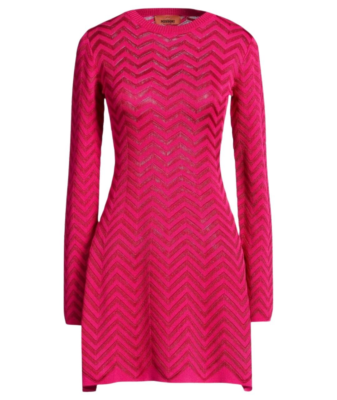 MISSONI Фуксия хлопко-эластановое повседневное платье, фото 1