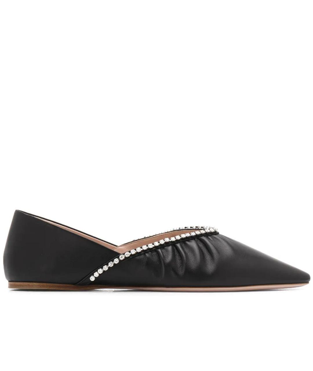 MIU MIU Черные кожаные балетки, фото 9
