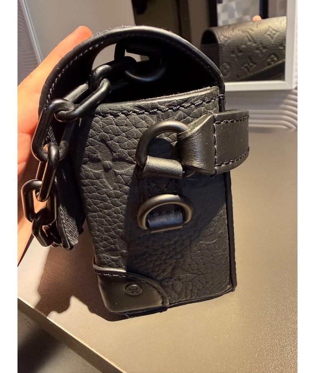 LOUIS VUITTON Черная кожаная сумка через плечо, фото 6