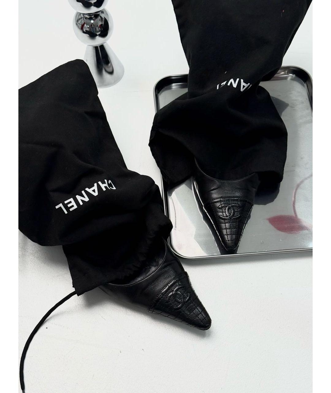 CHANEL Черные кожаные туфли, фото 6