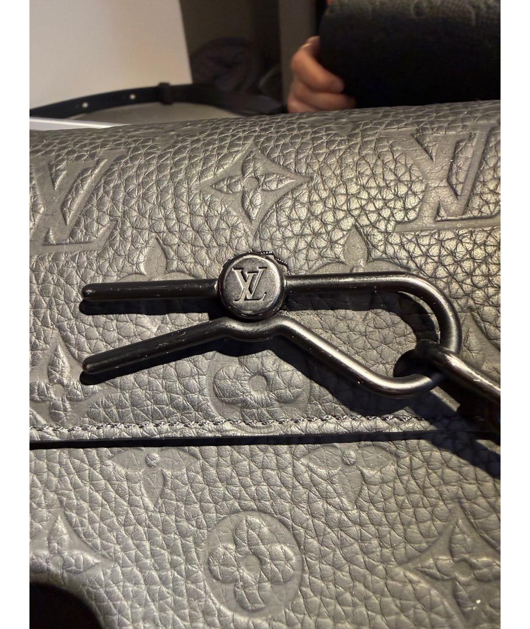 LOUIS VUITTON Черная кожаная сумка на плечо, фото 4
