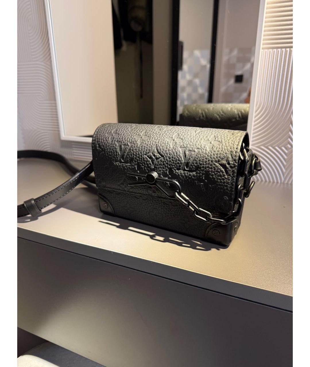 LOUIS VUITTON Черная кожаная сумка на плечо, фото 2