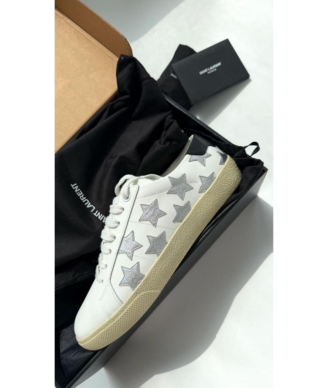 SAINT LAURENT Белые кожаные кеды, фото 5