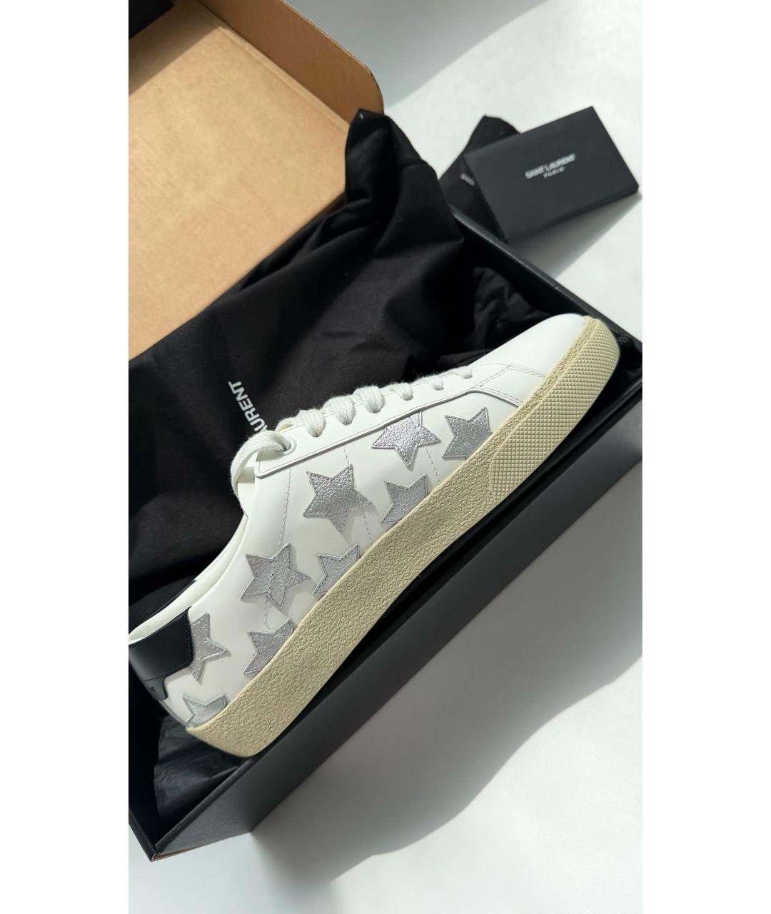 SAINT LAURENT Белые кожаные кеды, фото 6